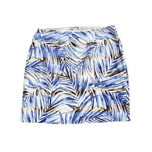 TOMMY BAHAMA Womens Size 8 Tropical Print 100% Linen Side Zip Lined Skirt